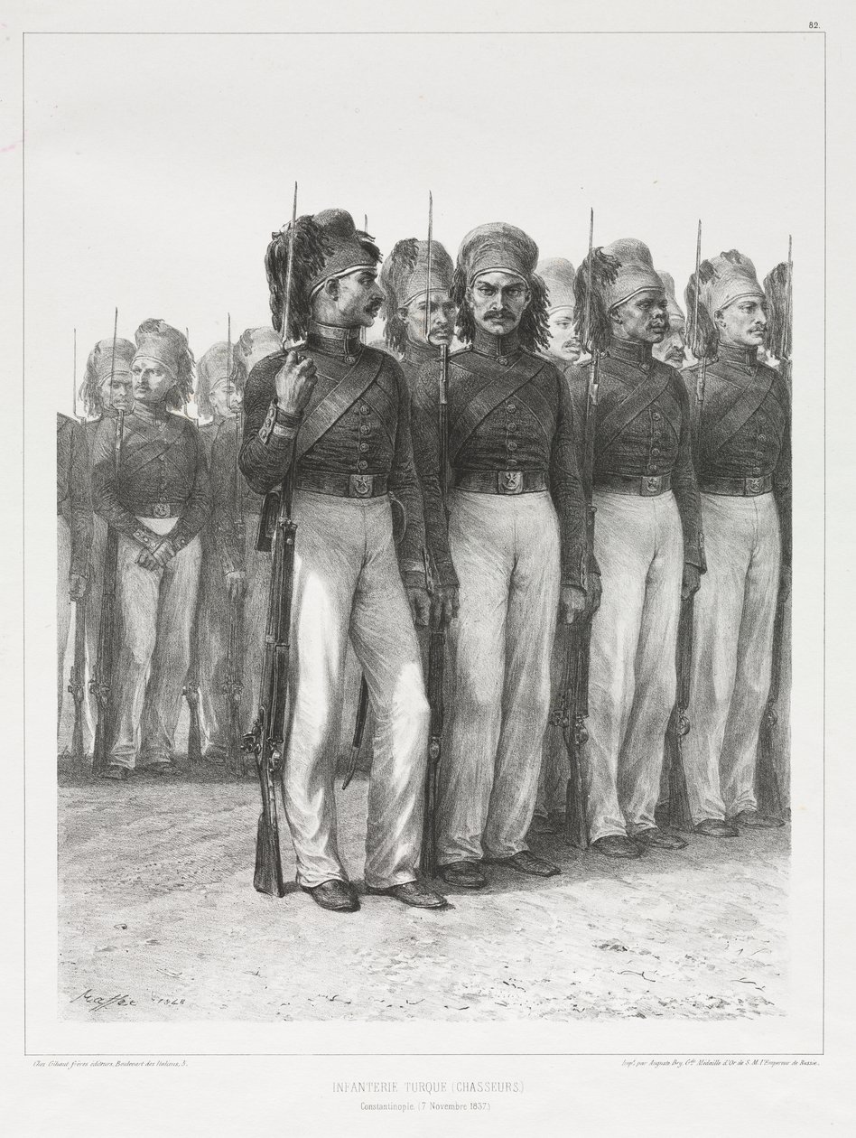 Török gyalogság, vadászok alkotó: Auguste Raffet
