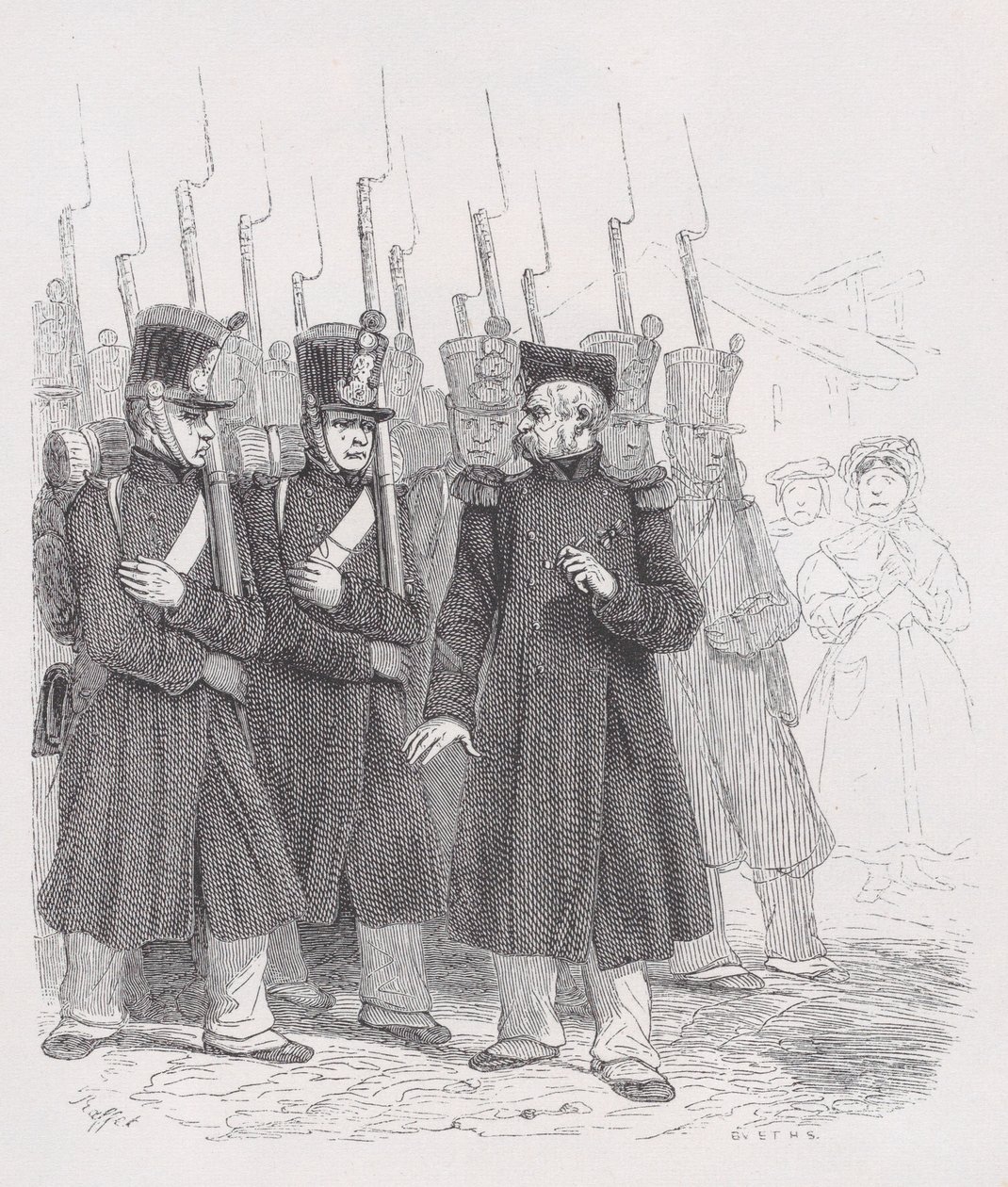 A régi tizedes a Béranger teljes műveiből, 1836. alkotó: Auguste Raffet