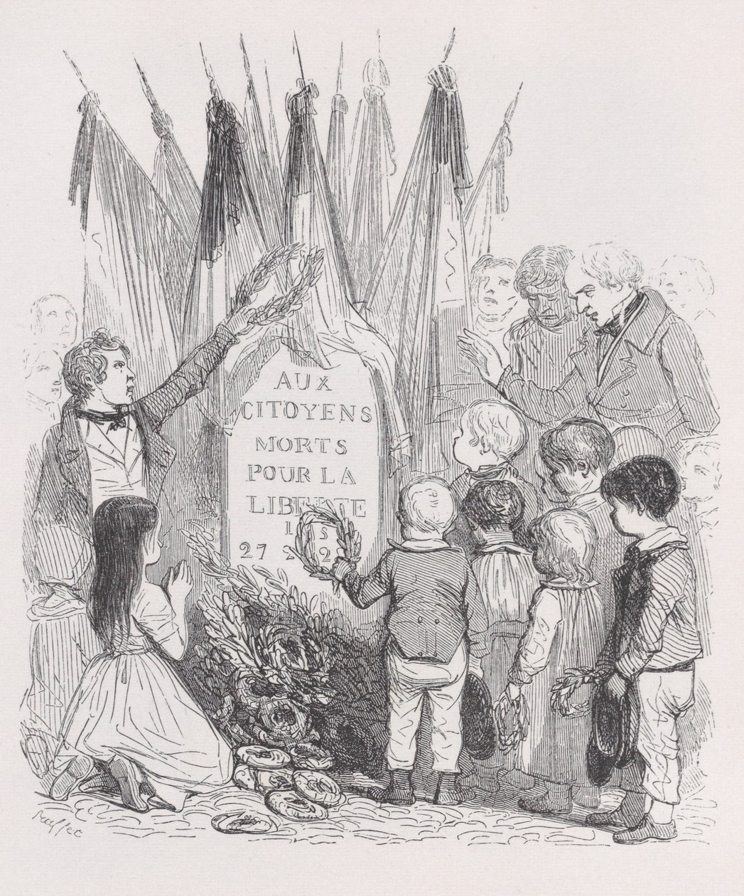 Július sírjai a Béranger teljes műveiből, 1836. alkotó: Auguste Raffet