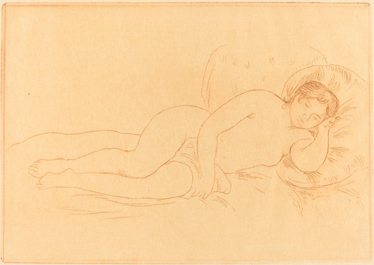 Női meztelen fekvőtámasz (Femme nue couchee) alkotó: Auguste Renoir