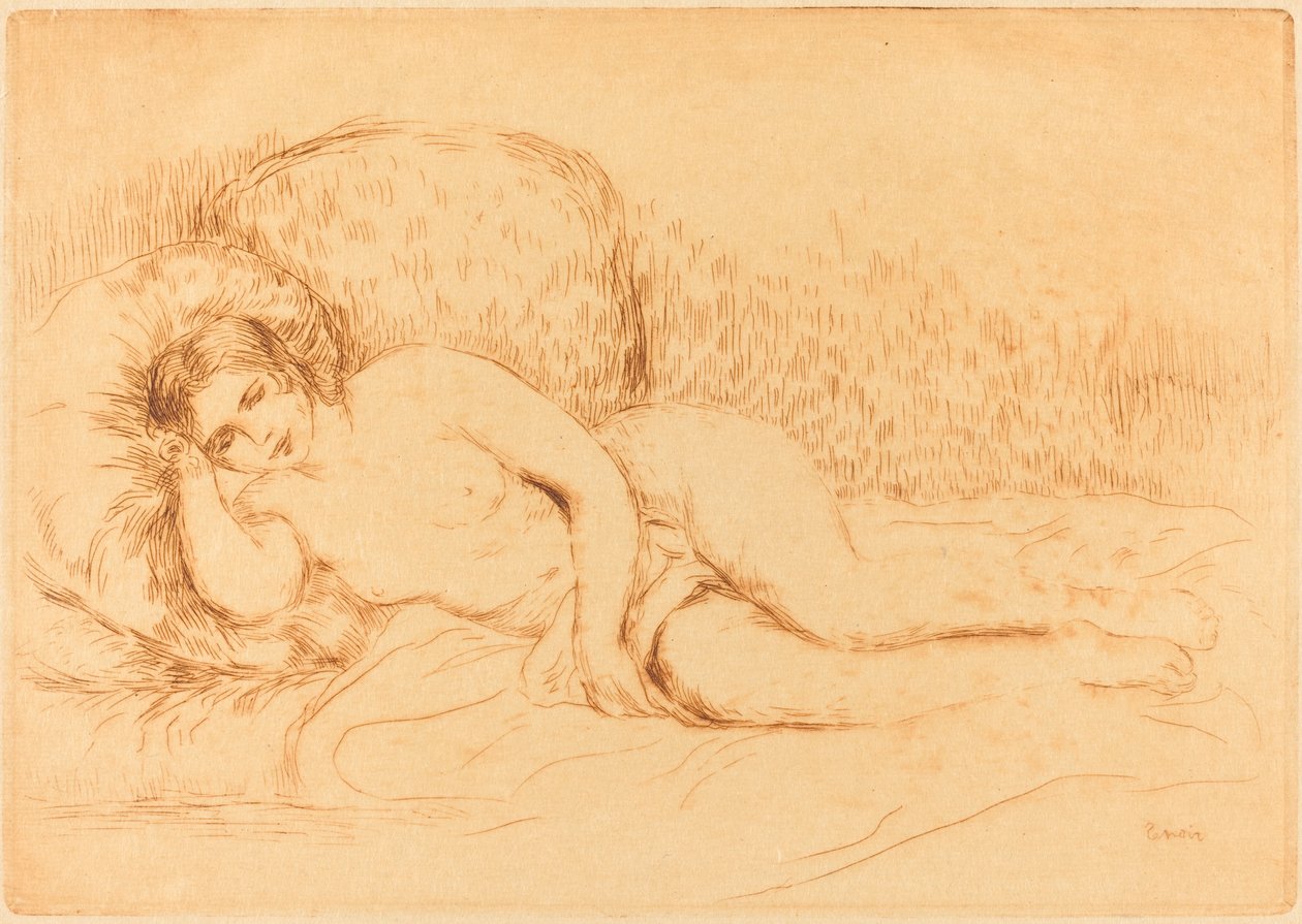 fekvő nő (Femme couchee) alkotó: Auguste Renoir