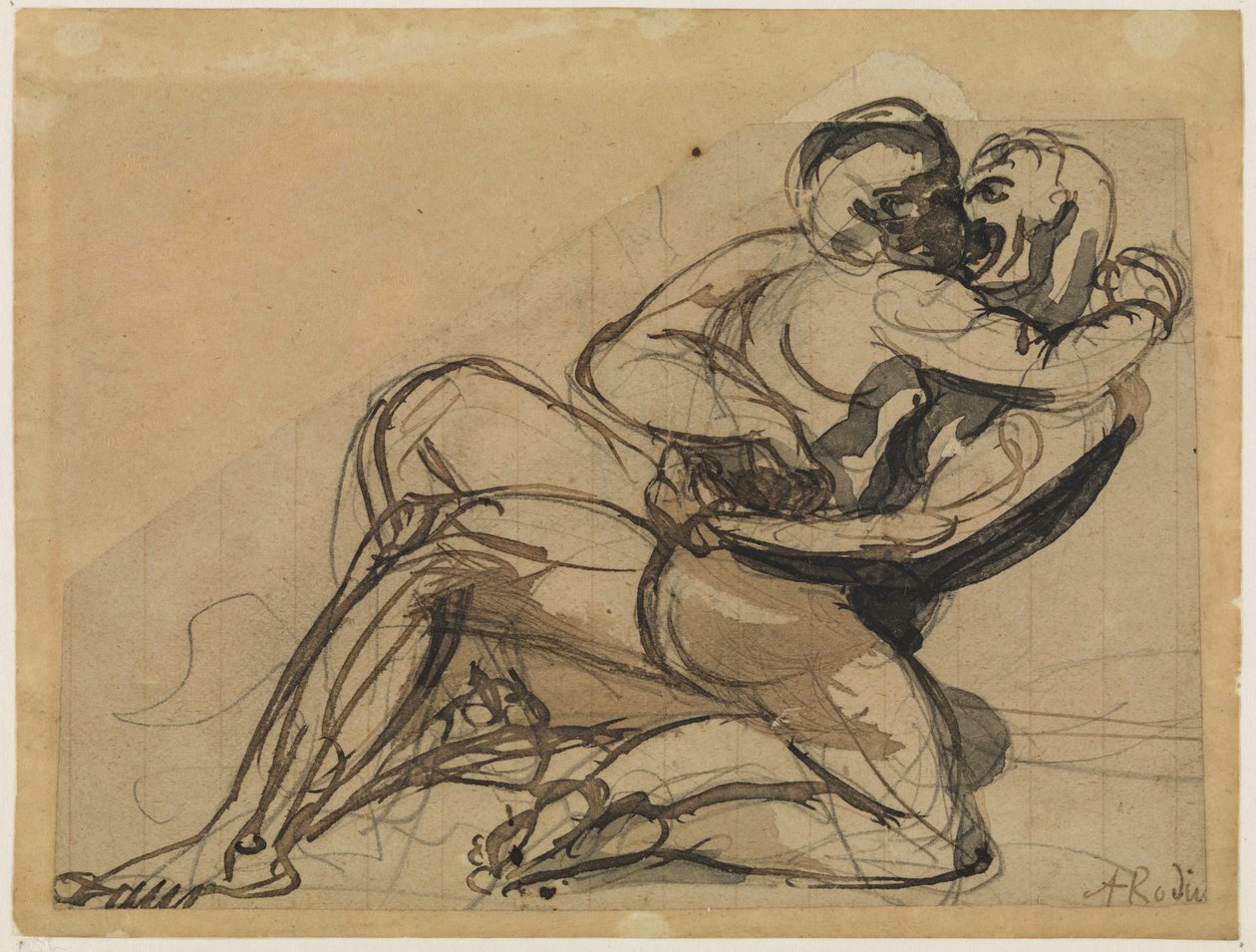 Egy nőt ölelő férfi alkotó: Auguste Rodin