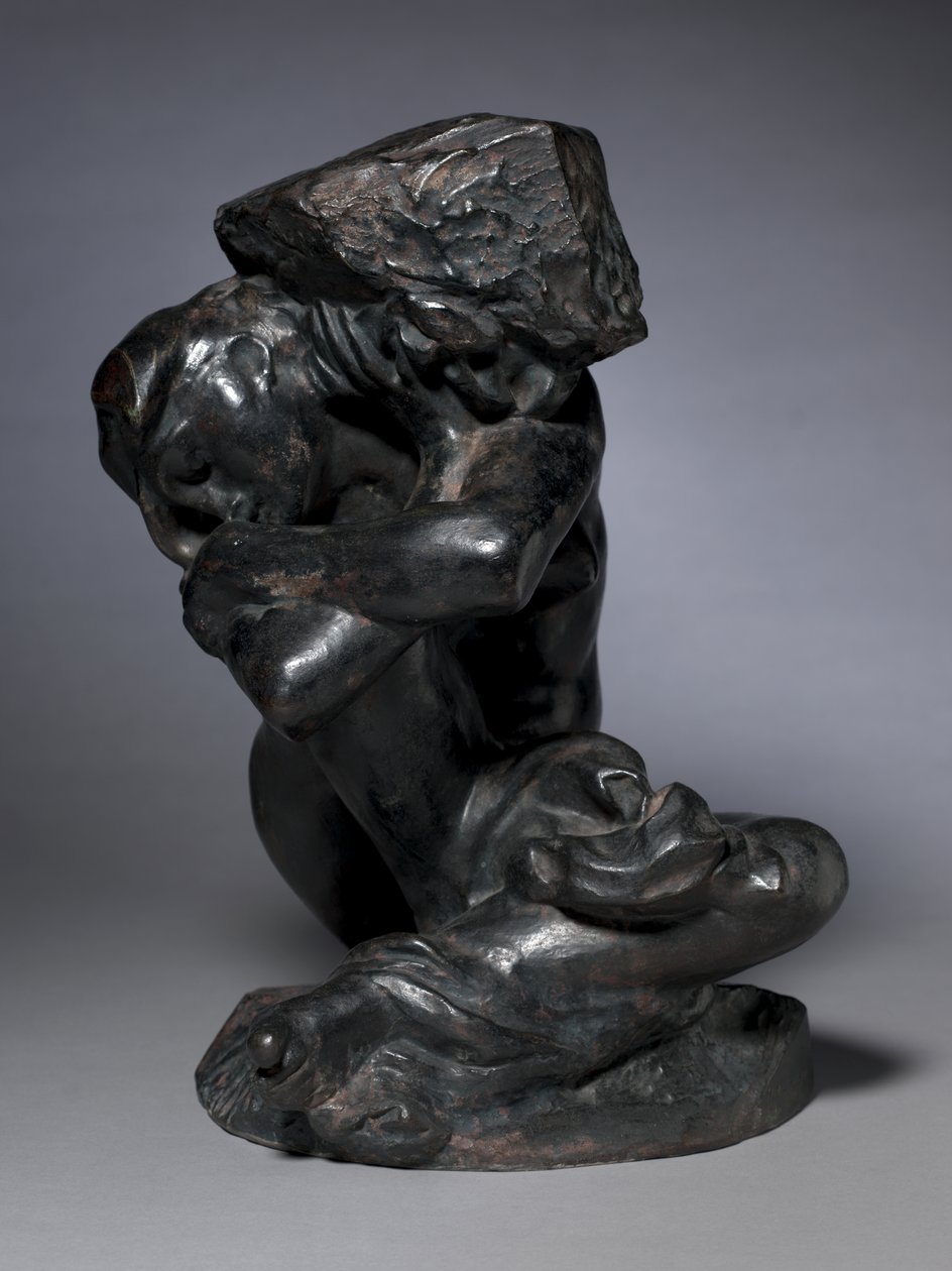 Bukott karyatida hordozza a kövét alkotó: Auguste Rodin