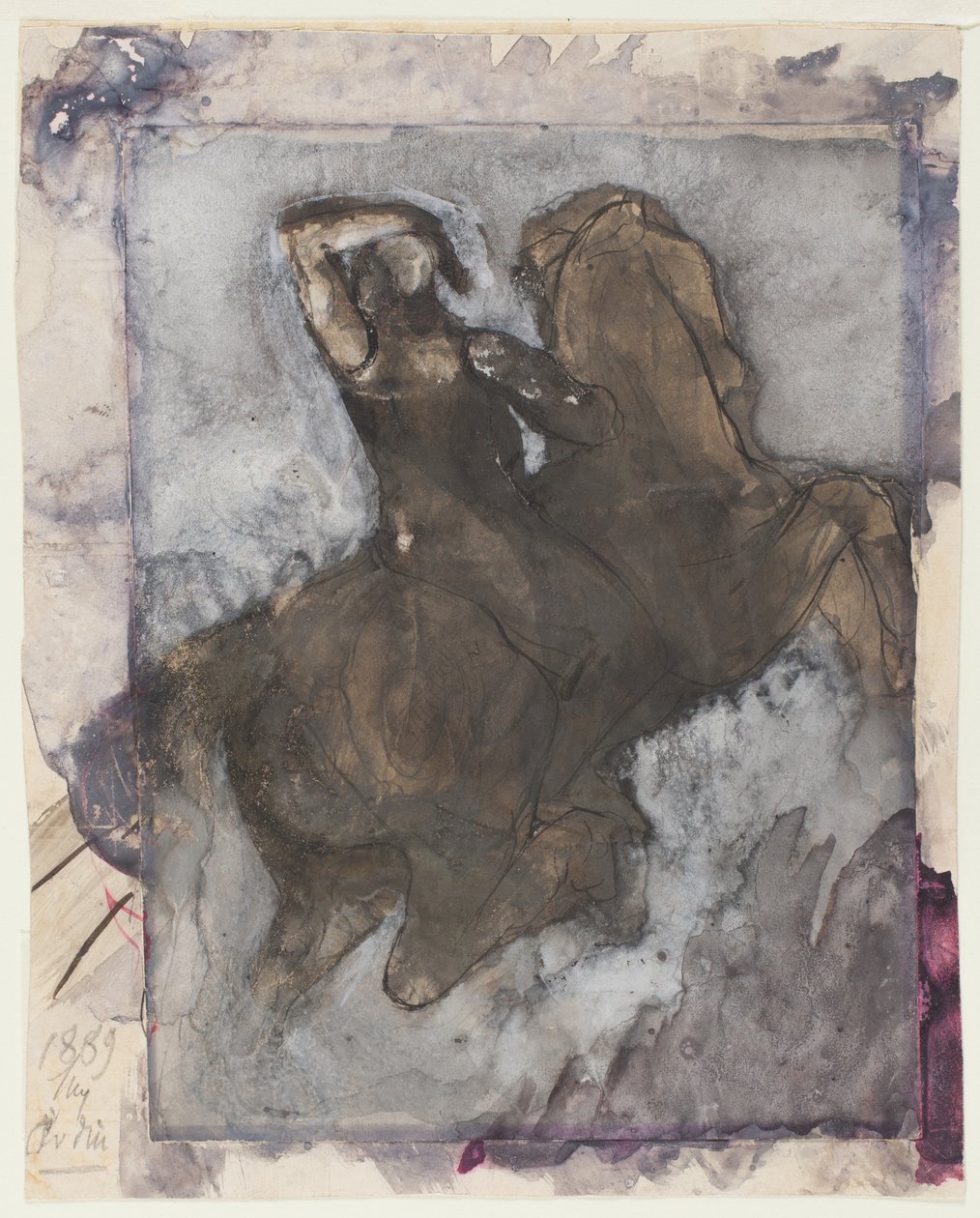 Lovas (recto); ló és lovas (verso) alkotó: Auguste Rodin