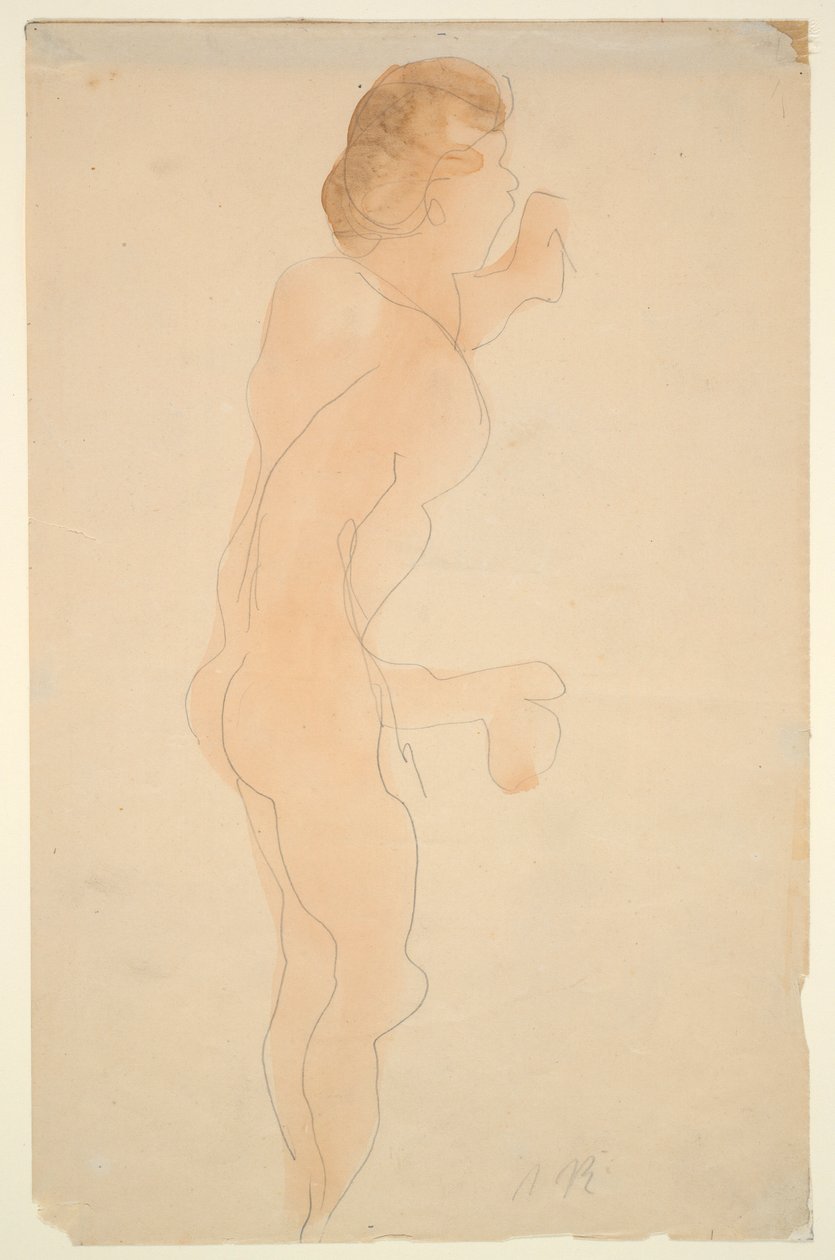 Meztelenül, oldalt és hátul alkotó: Auguste Rodin