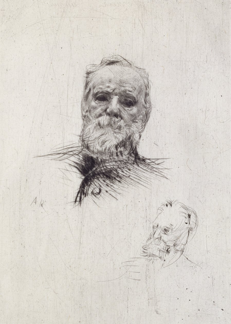 Victor Hugo (1802-85) portréja (litho) alkotó: Auguste Rodin