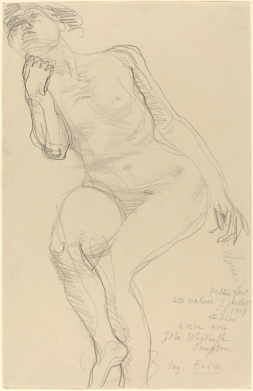 Balra dőlő, ülő női akt alkotó: Auguste Rodin