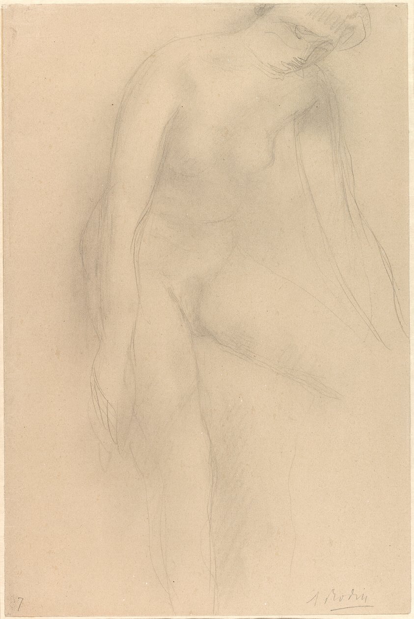 Álló női akt, előre hajolva alkotó: Auguste Rodin