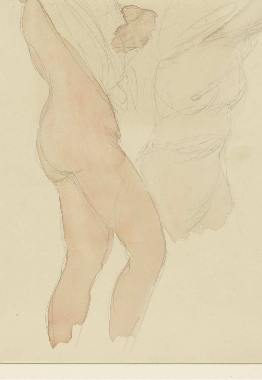 Tanulmányi lap két nővel, aki levette az ingét alkotó: Auguste Rodin