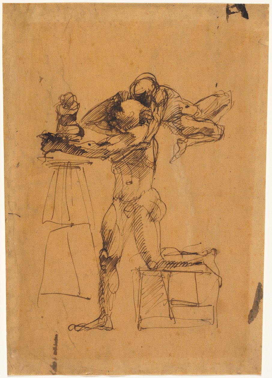 A szobrász zsenije, 1880-83 körül (toll és barna tinta) alkotó: Auguste Rodin