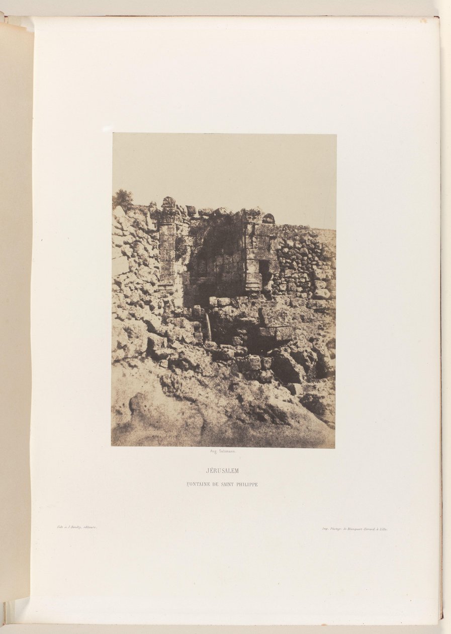 Fontein van Sint-Filippus, Jeruzsálem Jeruzsálem. Szent Fülöp-kút (cím a tárgyon) alkotó: Auguste Salzmann