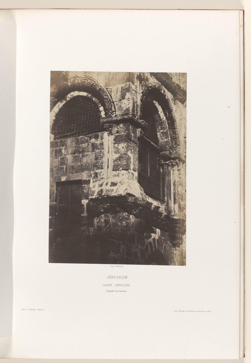 Kapel van de Heilig Grafkerk, Jeruzsálem Jeruzsálem. Szent Sír. Kálvária-kápolna (cím a tárgyon) alkotó: Auguste Salzmann