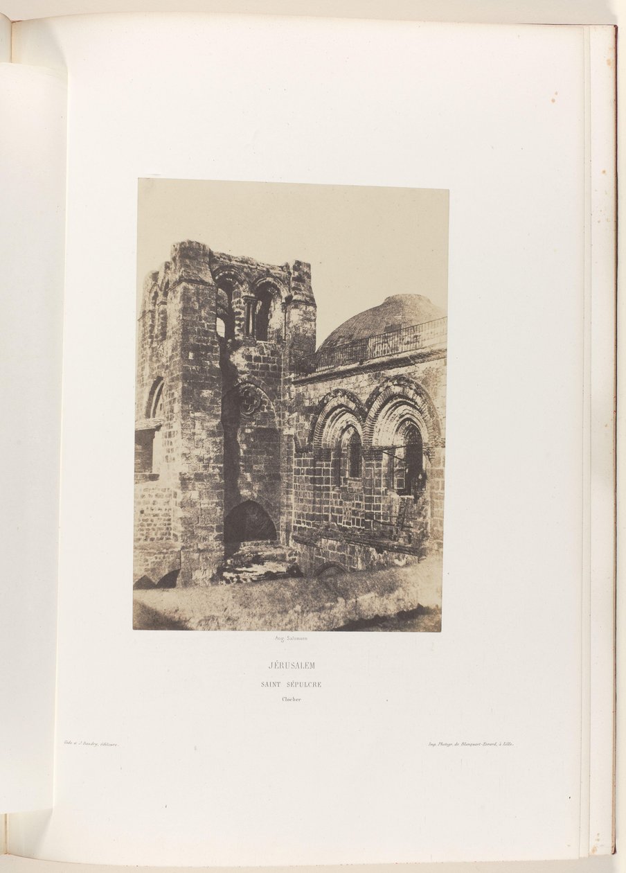 A jeruzsálemi Szent Sír-templom tornya Jeruzsálem. Szent Sír. Clocher (cím az objektumon) alkotó: Auguste Salzmann