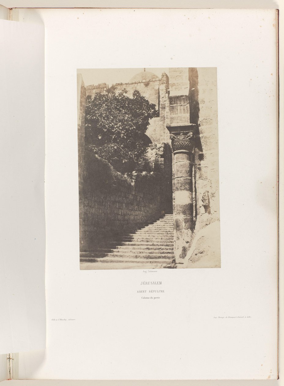 Oszlop a jeruzsálemi Szent Sír-templom udvarán Jeruzsálem. Szent Sír. Colonne du parvis (cím a tárgyon) alkotó: Auguste Salzmann