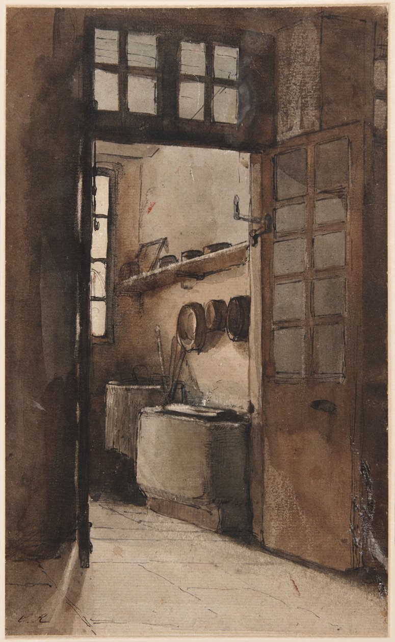 Konyhabelső, 1862 körül (toll, tus és akvarell) alkotó: Auguste Theodule Ribot