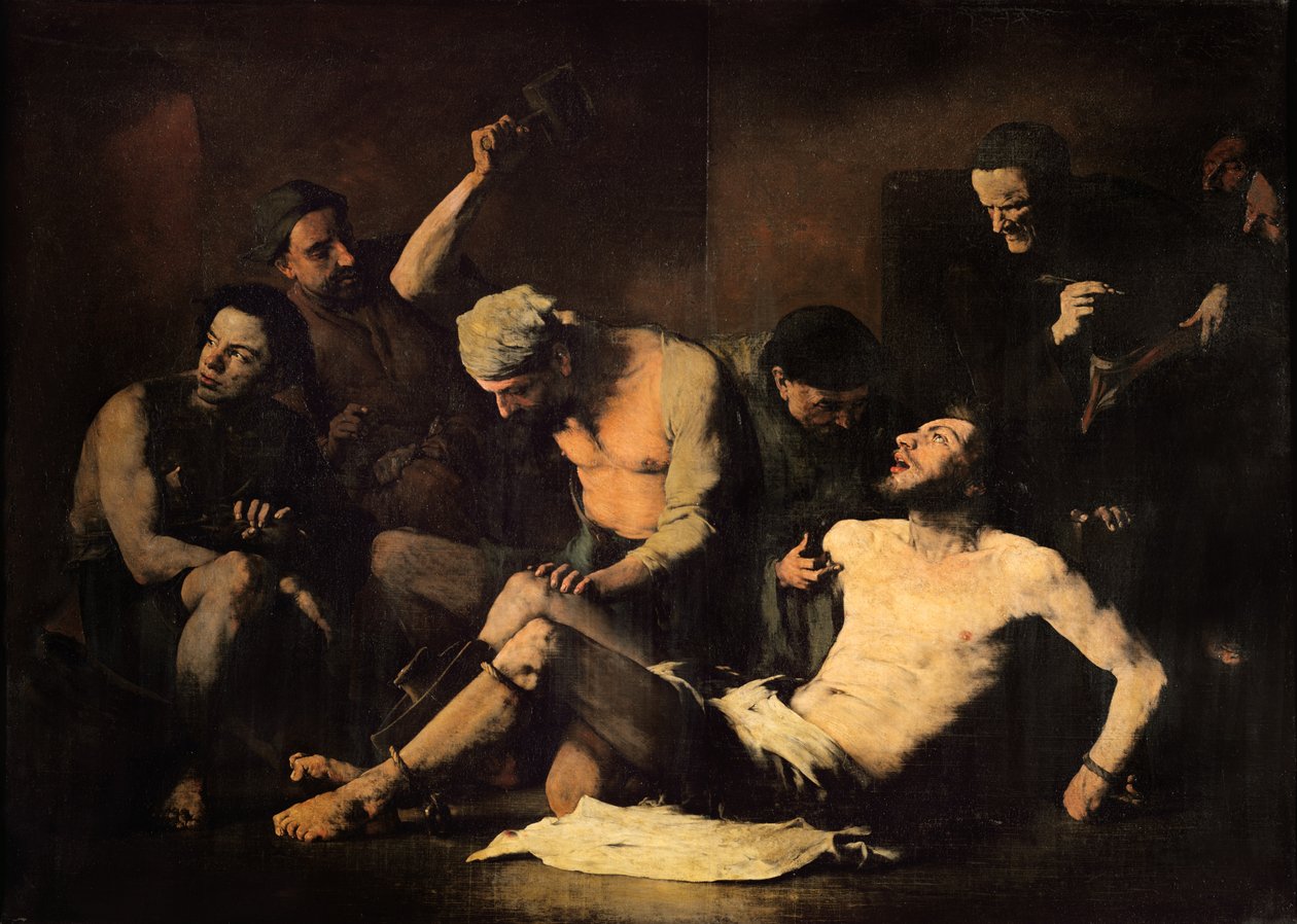 Alonso Cano kínzása (1601-67) 1867 körül alkotó: Auguste Theodule Ribot