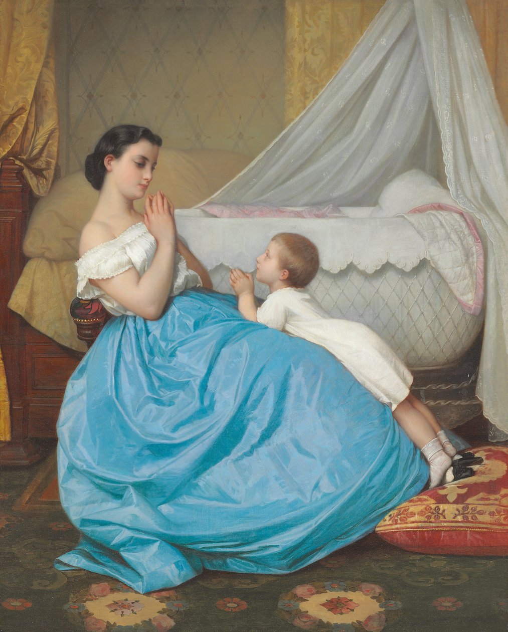 Lefekvés előtti ima, 1858 alkotó: Auguste Toulmouche