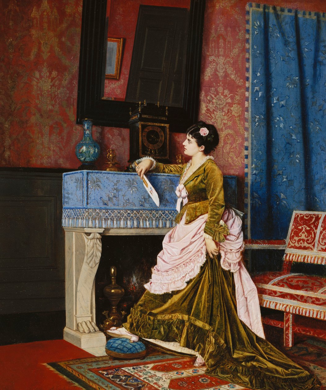 Egy pillanatnyi elmélkedés, 1875 alkotó: Auguste Toulmouche
