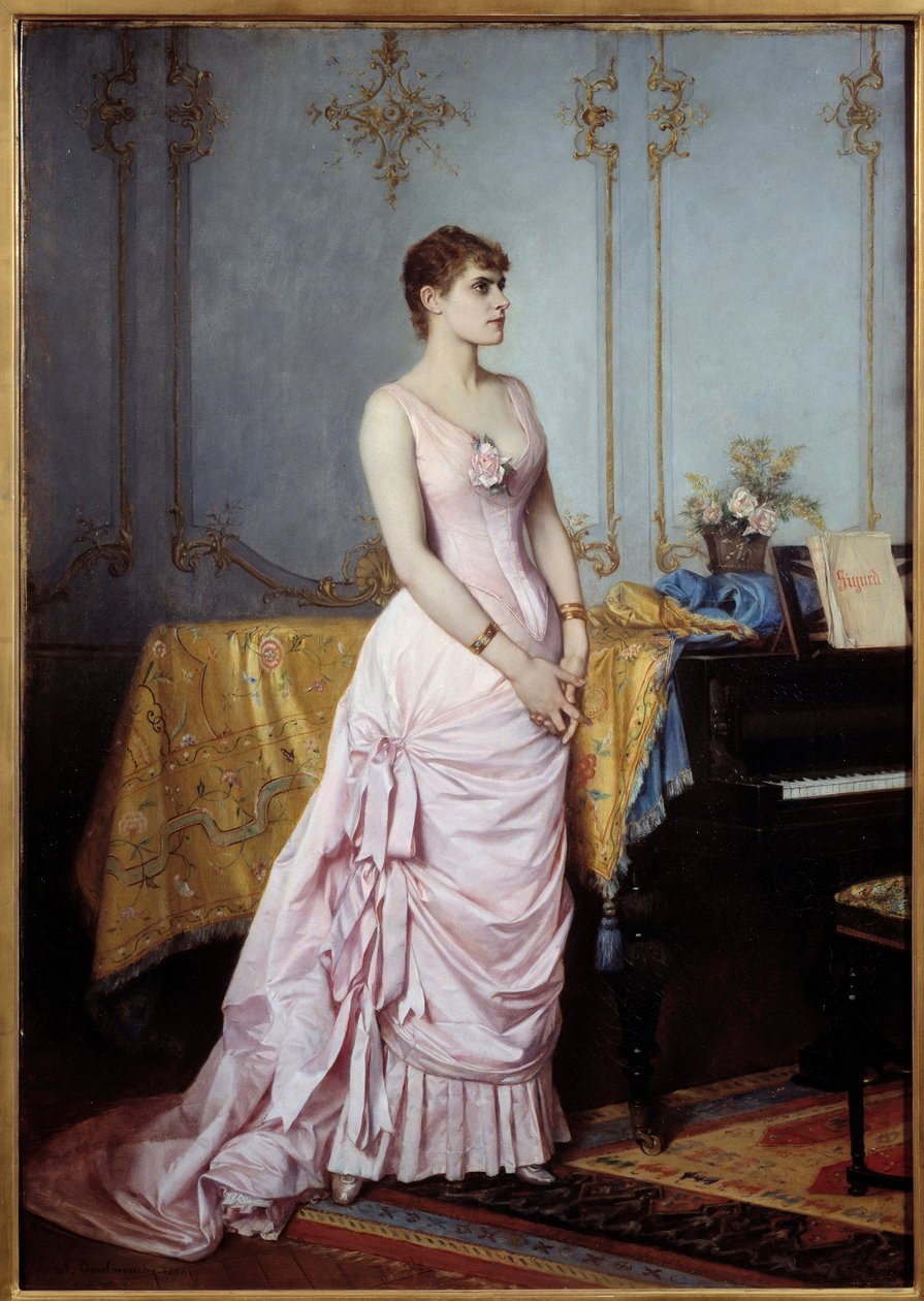 Rose Caron énekesnő (1857-1930) portréja. Auguste Toulmouche (1829-1890) festménye alkotó: Auguste Toulmouche
