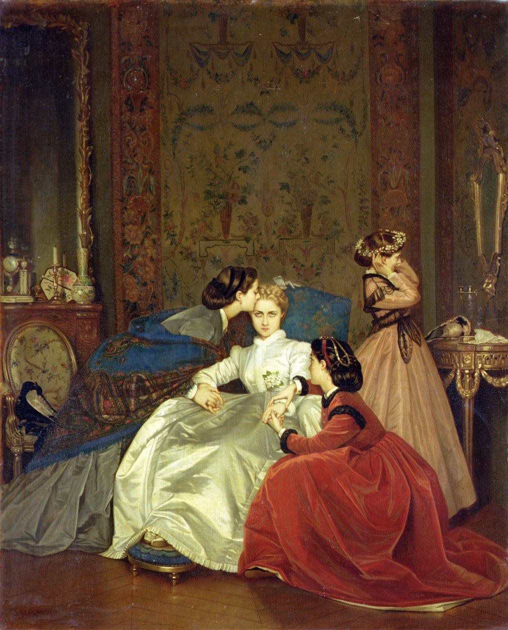 A vonakodó menyasszony alkotó: Auguste Toulmouche