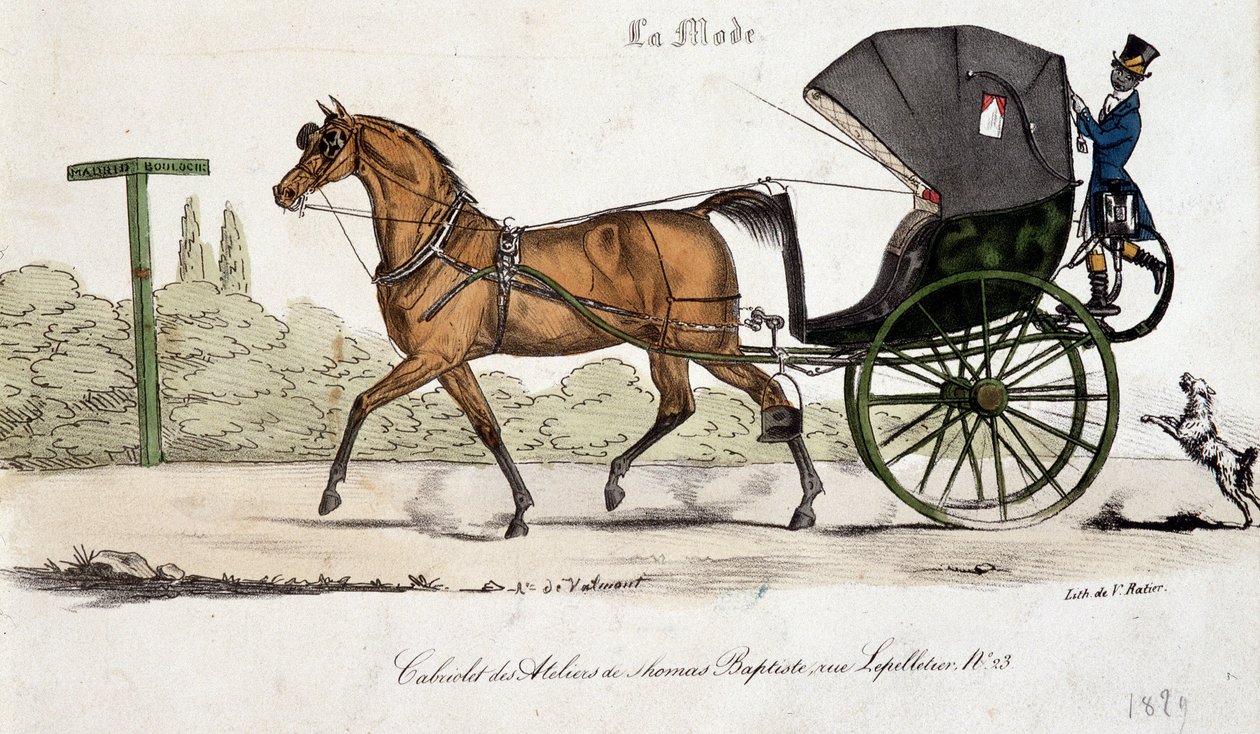 Thomas Baptiste műhelyeiből származó kabrió - Valmont metszet alkotó: Auguste de (after) Valmont