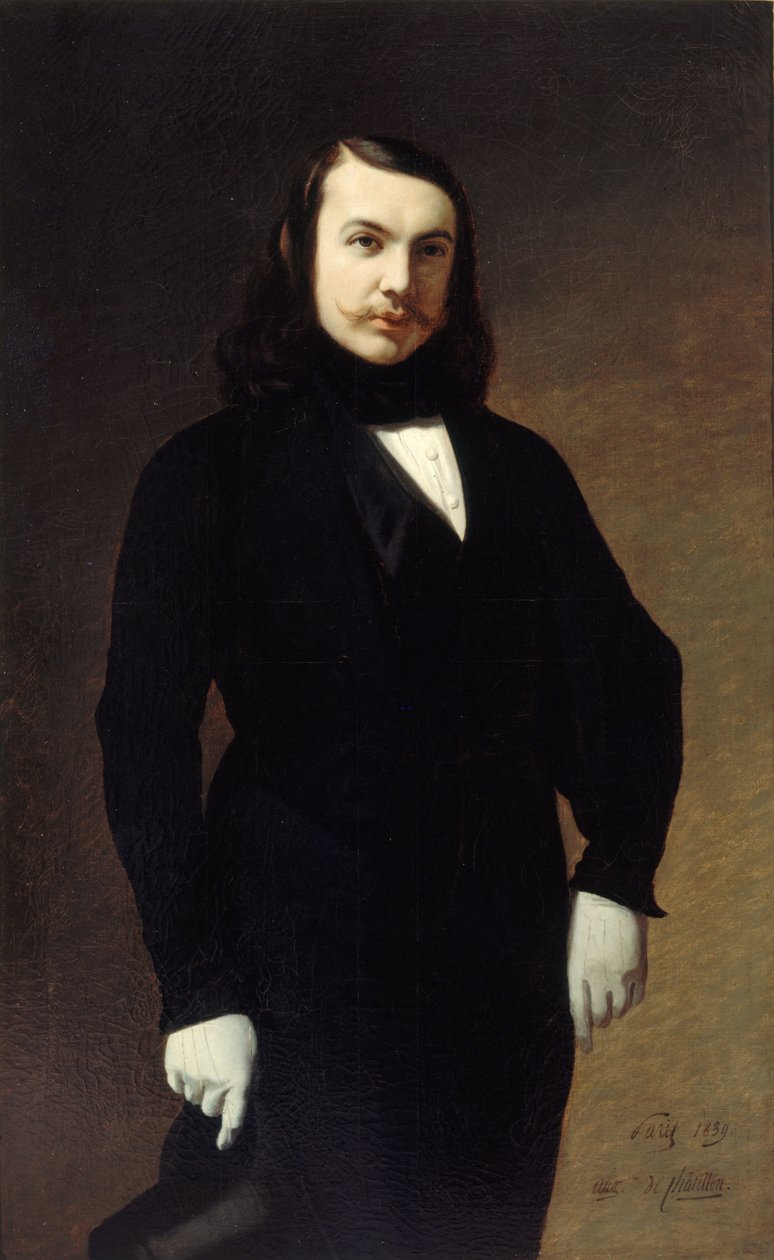 Théophile Gautier költő portréja 1811-1872, 1839. alkotó: Auguste de Chatillon