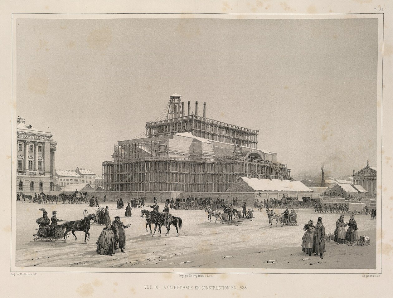 Építési munkák kb. 1838-tól: A Szent Izsák-székesegyház építése, 1845 alkotó: Auguste de Montferrand