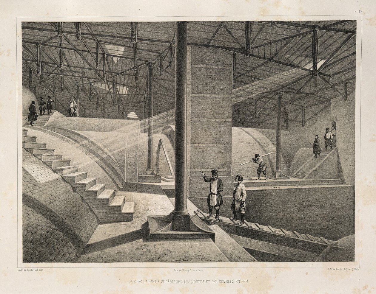 A boltív egy része és egy fémtető Indítása: A Szent Izsák-székesegyház építése, 1845 alkotó: Auguste de Montferrand