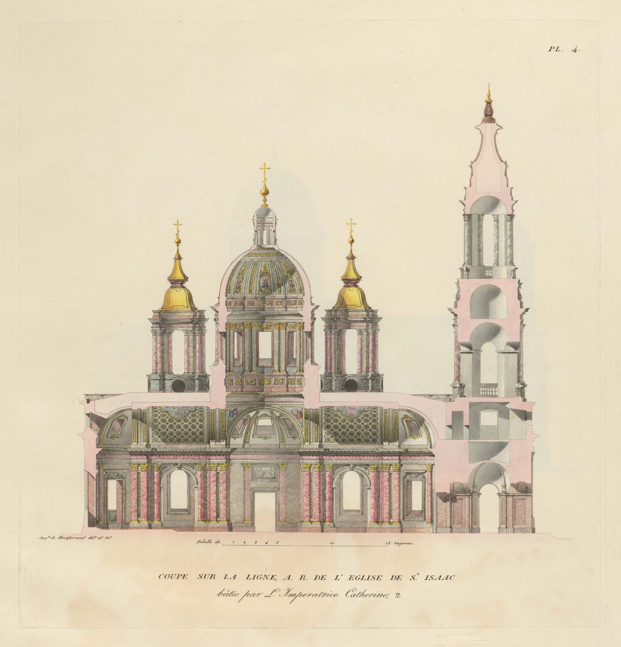 A Szent Izsák-székesegyház, 1820 alkotó: Auguste de Montferrand