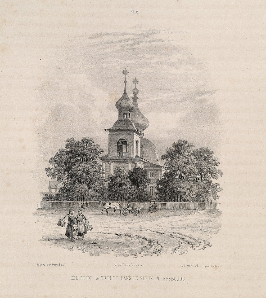 Szentpétervári Szentháromság-templom A Szent Izsák-székesegyház építése, 1845 alkotó: Auguste de Montferrand