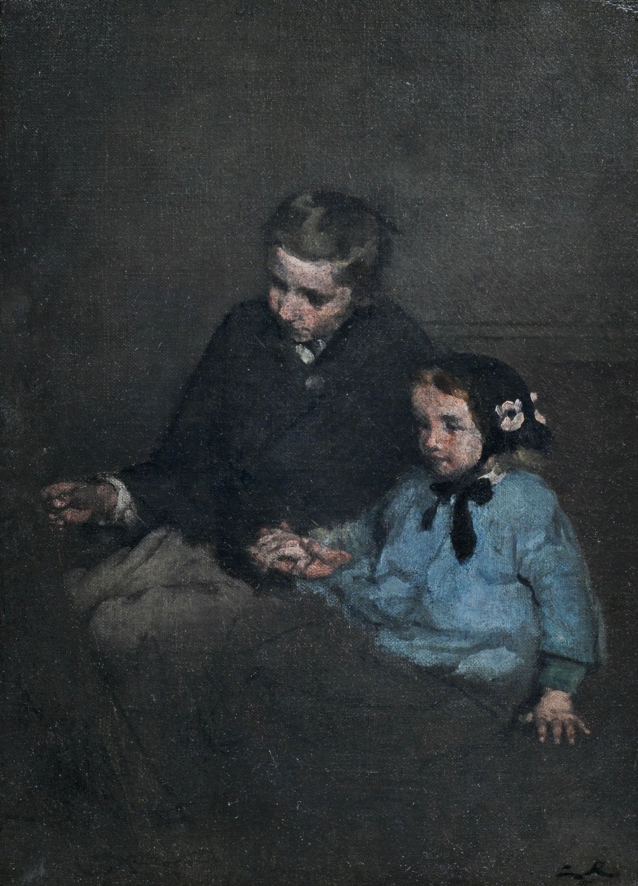 Testvérpár, kézen fogva alkotó: Auguste Theodule Ribot