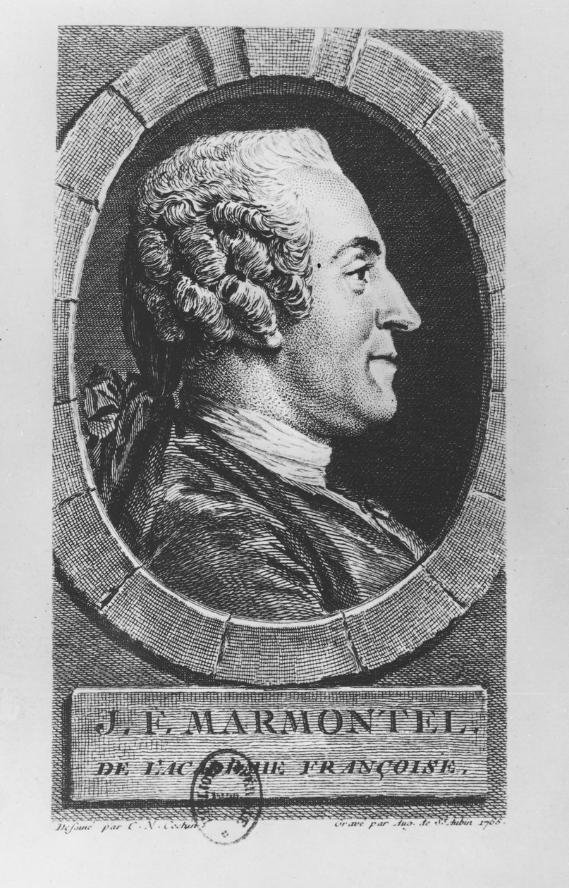 Jean François Marmontel portréja, 1765 alkotó: Augustin de Saint Aubin