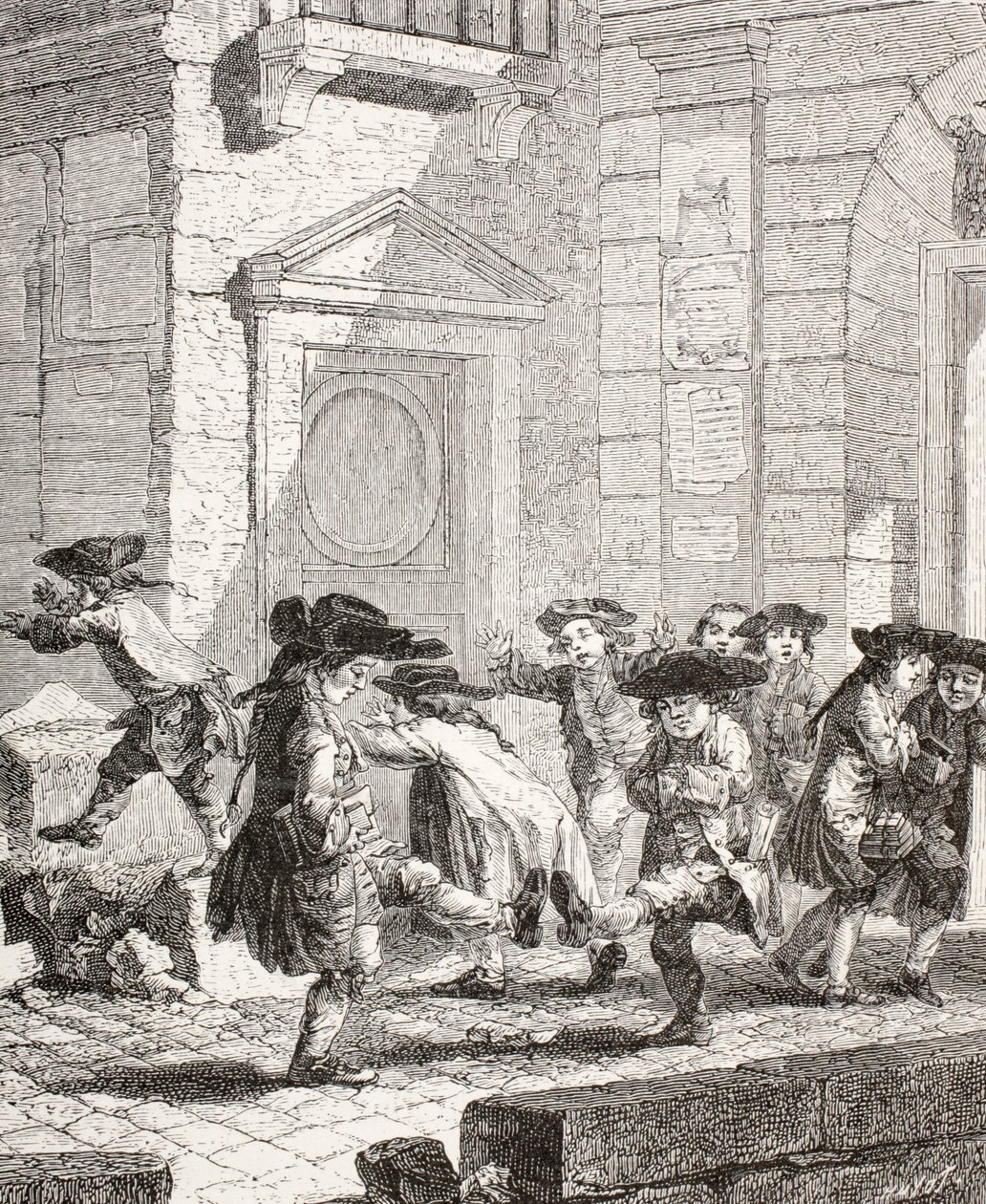 Kisgyermekek az iskolából, 1875 alkotó: Augustin de Saint Aubin