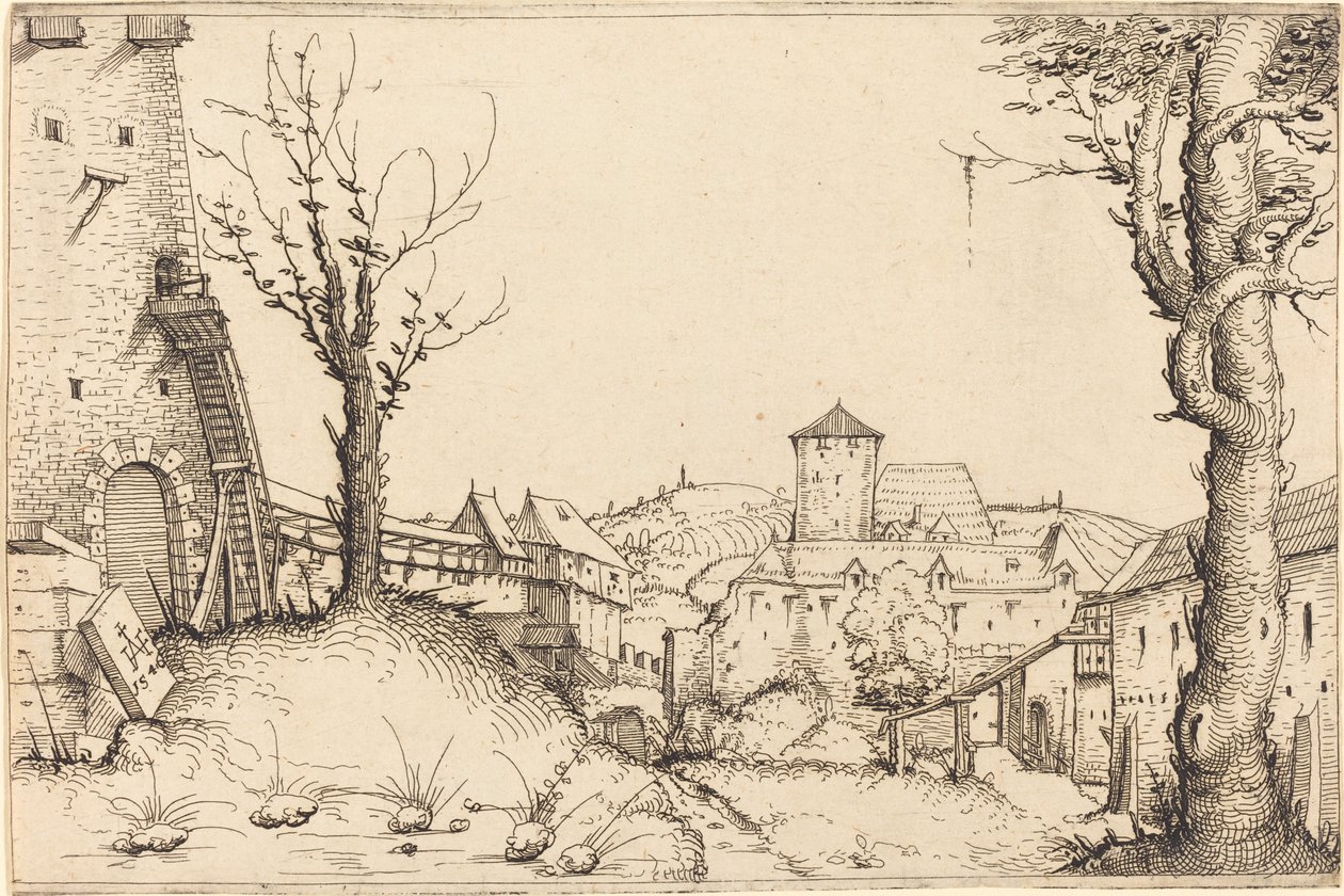 Egy kastély udvara, 1546. alkotó: Augustin Hirschvogel