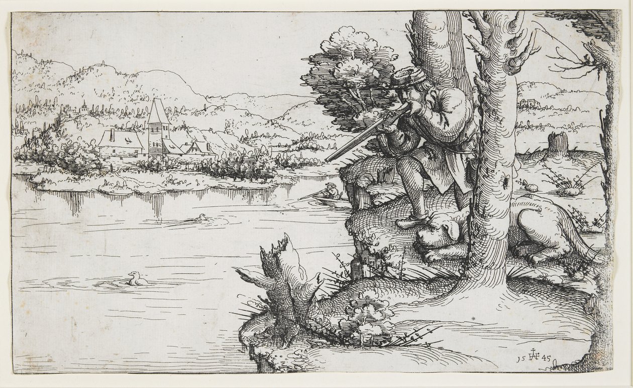Kacsalövés lőfegyverrel, 1545 alkotó: Augustin Hirschvogel