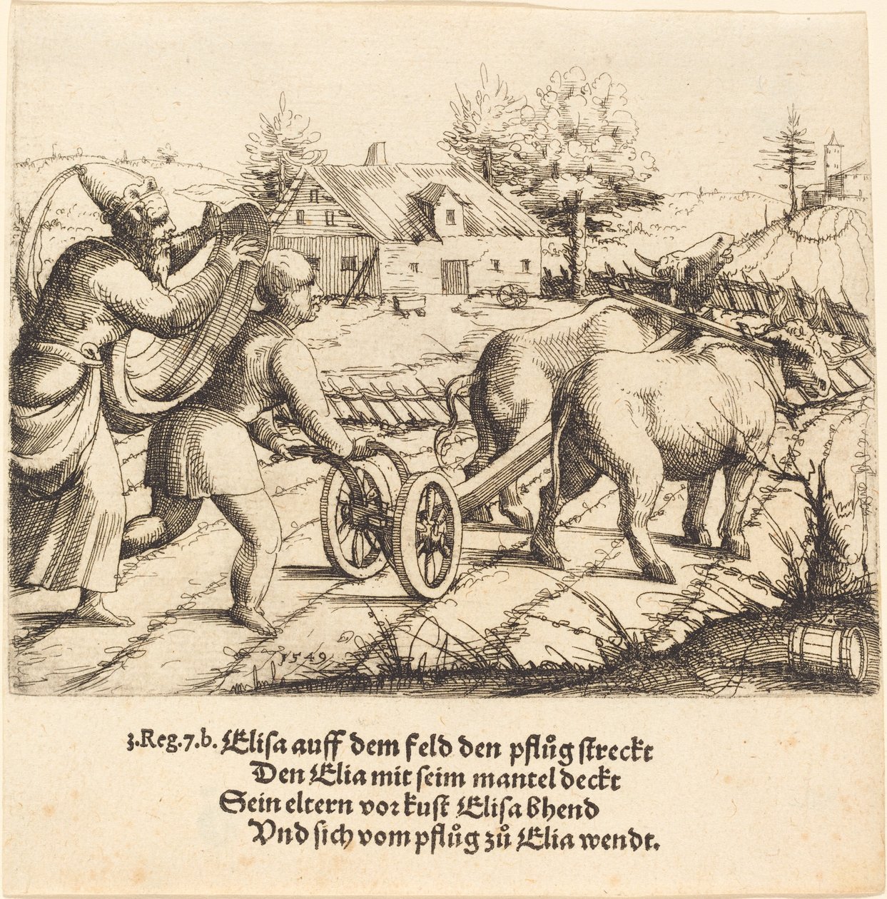 Illés felkenti Elizeust alkotó: Augustin Hirschvogel