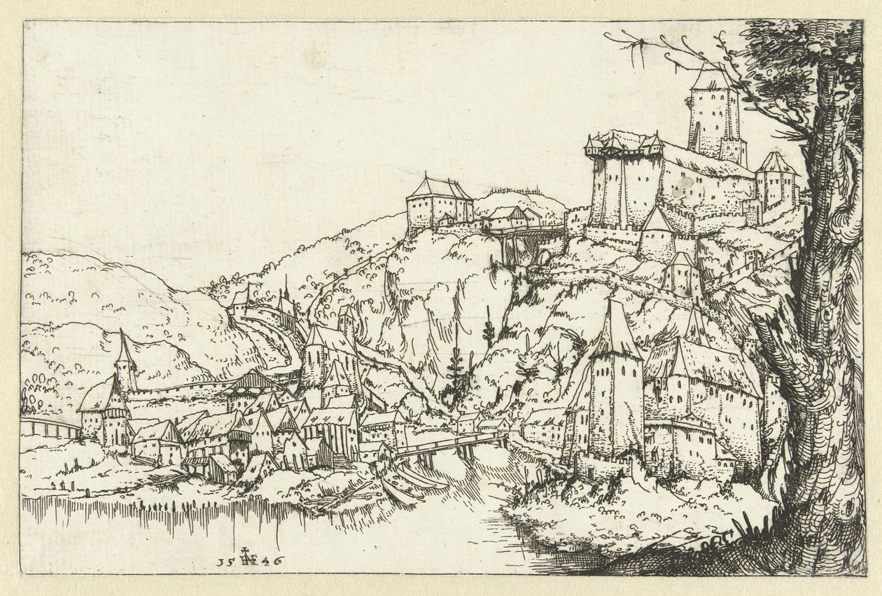 Passau kilátása alkotó: Augustin Hirschvogel