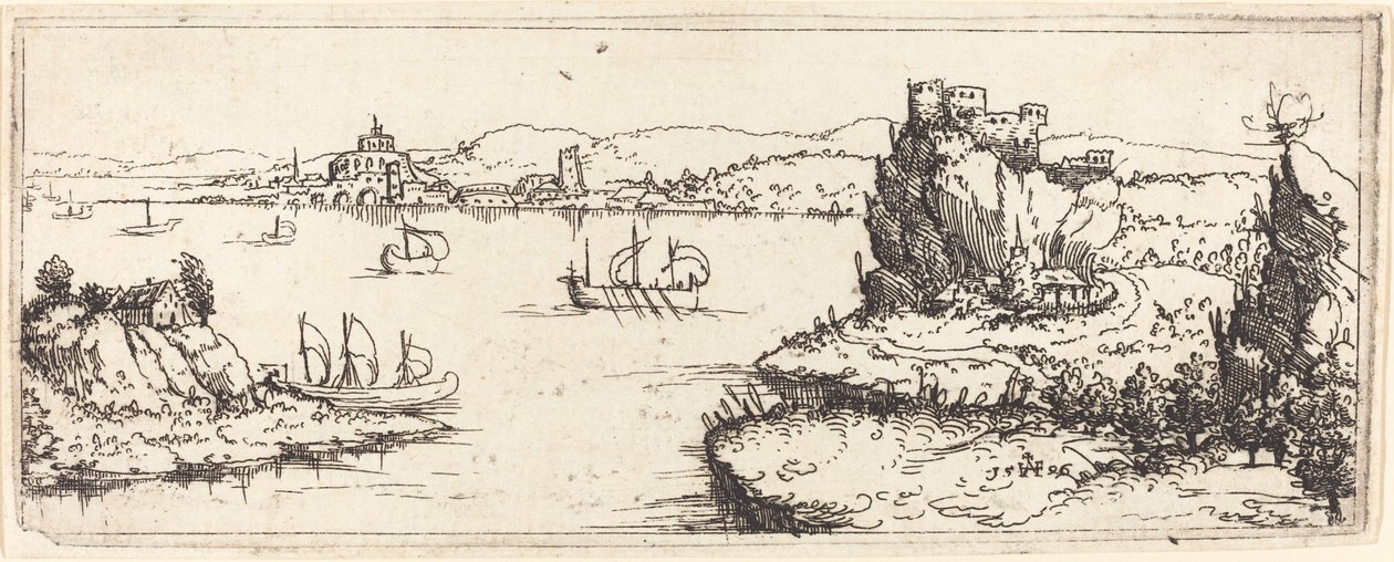 Táj vitorlással alkotó: Augustin Hirschvogel