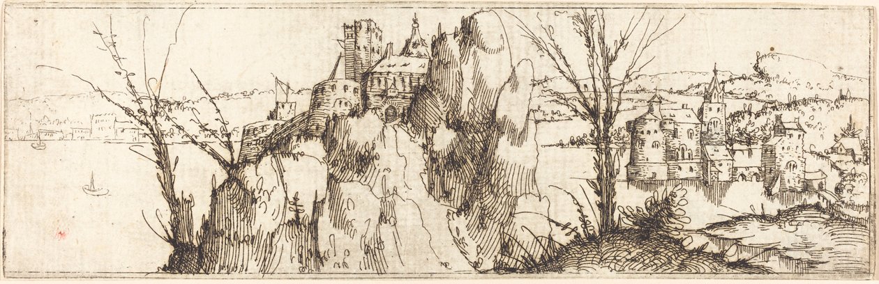 Táj egy tóval alkotó: Augustin Hirschvogel