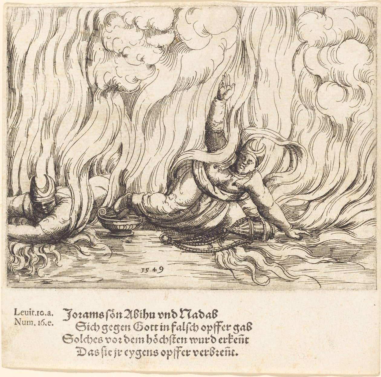 Nádáb és Abihu alkotó: Augustin Hirschvogel