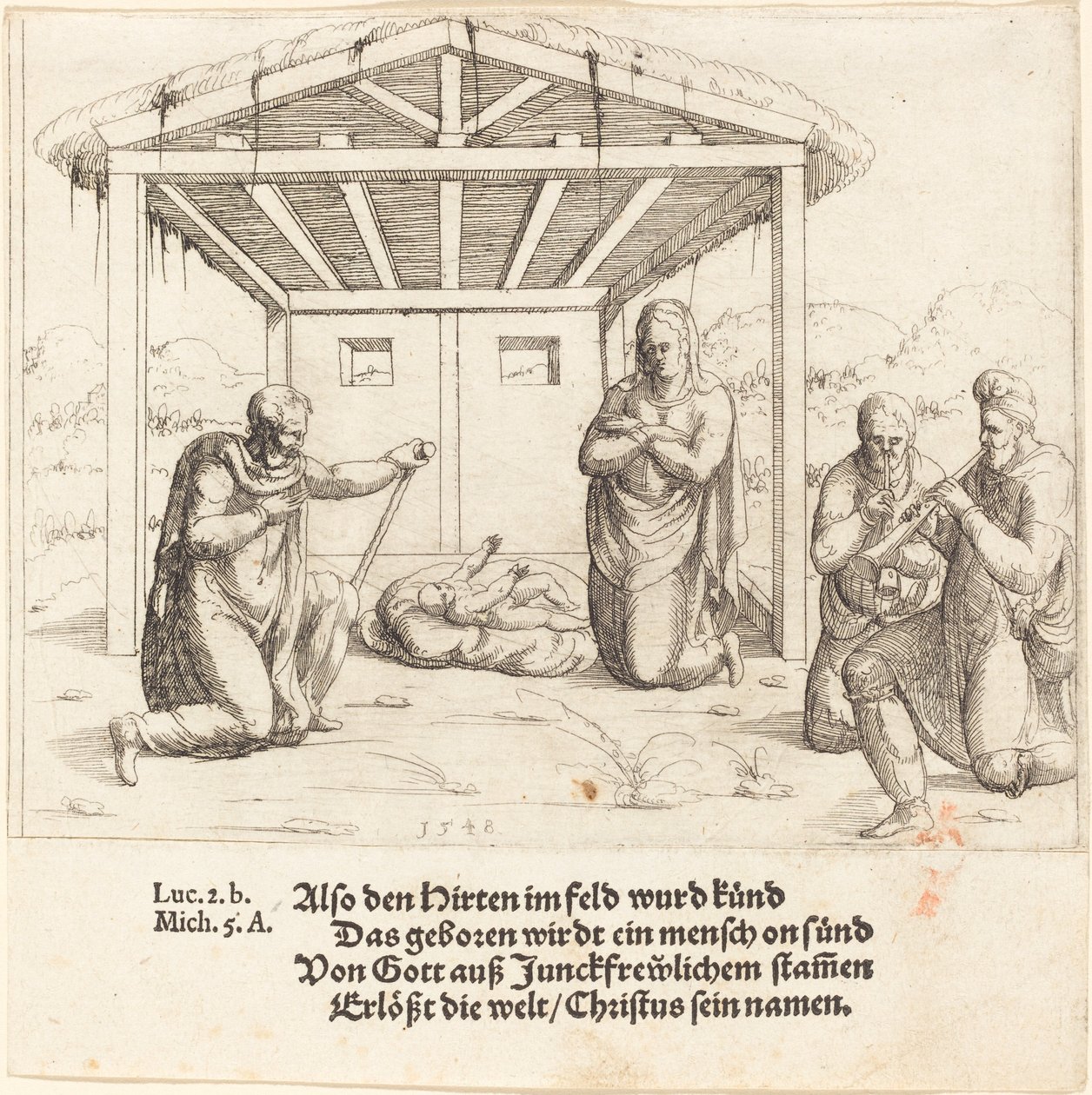 A Pásztorok imádása, 1548. alkotó: Augustin Hirschvogel