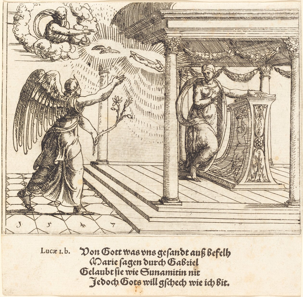 Az Angyali üdvözlet alkotó: Augustin Hirschvogel