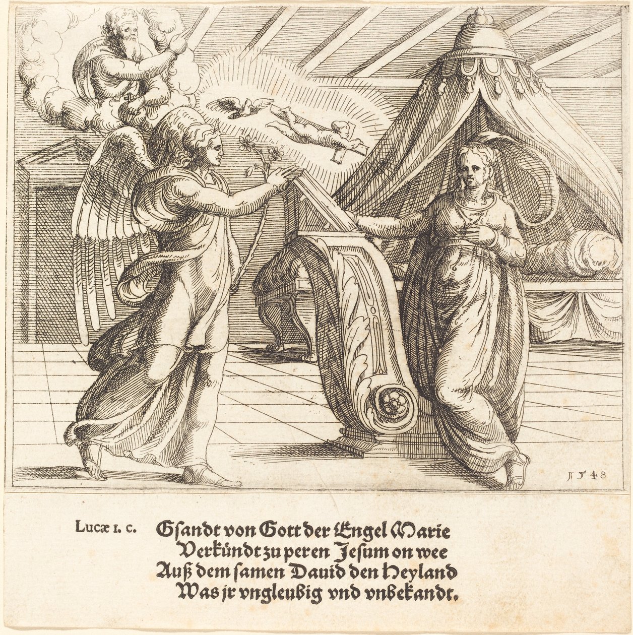 Angyali üdvözlet, 1548. alkotó: Augustin Hirschvogel