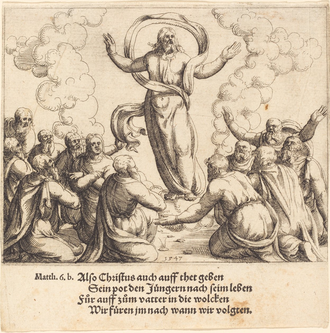 A mennybemenetel, 1547. alkotó: Augustin Hirschvogel