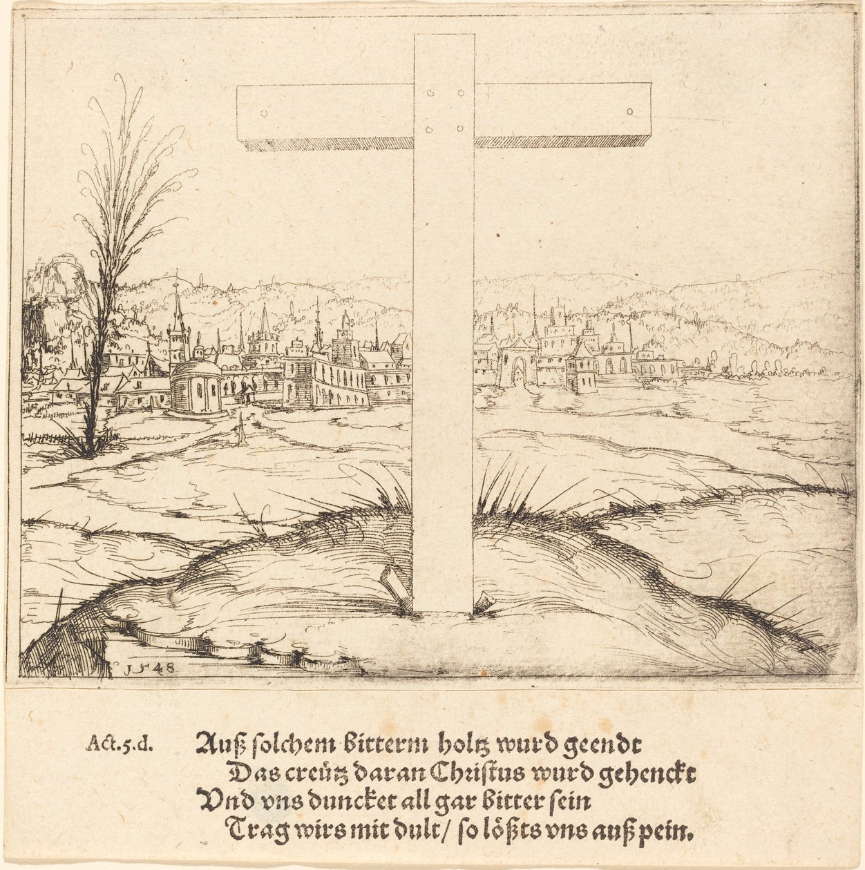 Krisztus keresztje, 1548. alkotó: Augustin Hirschvogel