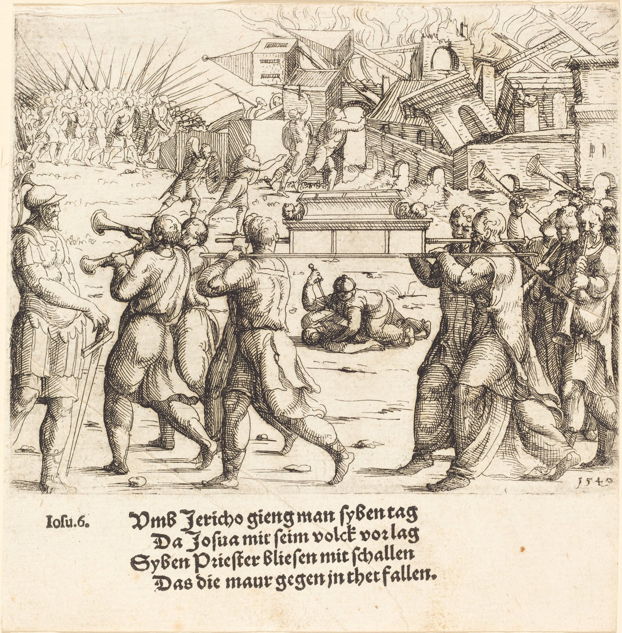 Jerikó bukása, 1540. alkotó: Augustin Hirschvogel