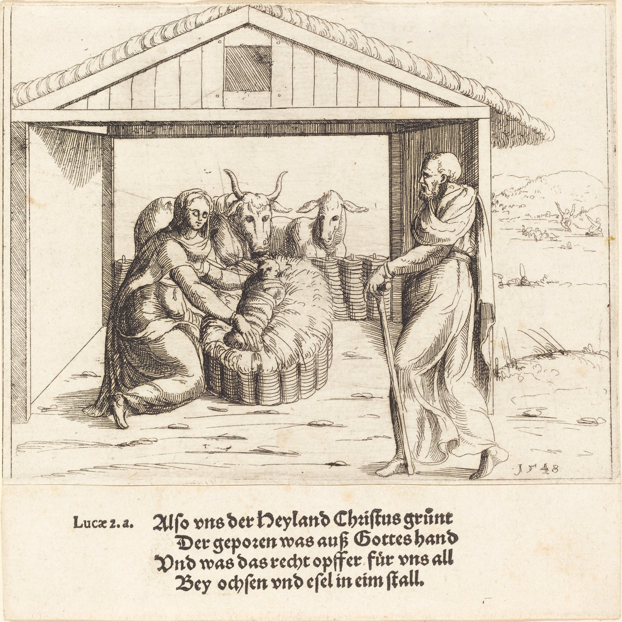 Születés, 1548. alkotó: Augustin Hirschvogel