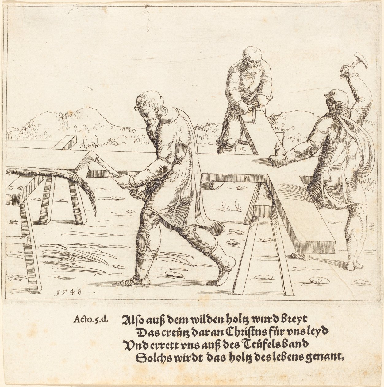 A keresztelőkészítés, 1548. alkotó: Augustin Hirschvogel