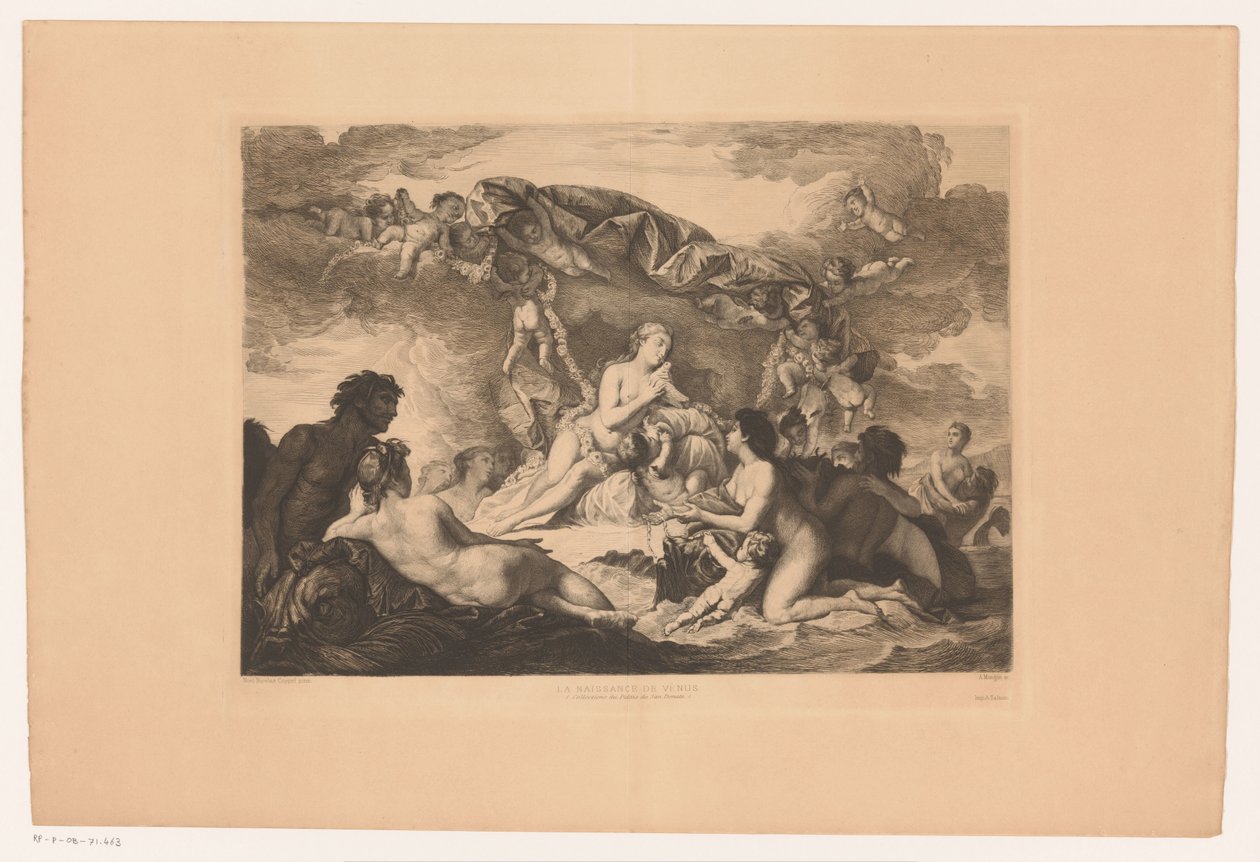Geboorte van Venus A Vénusz születése (cím a tárgyon) alkotó: Augustin Mongin