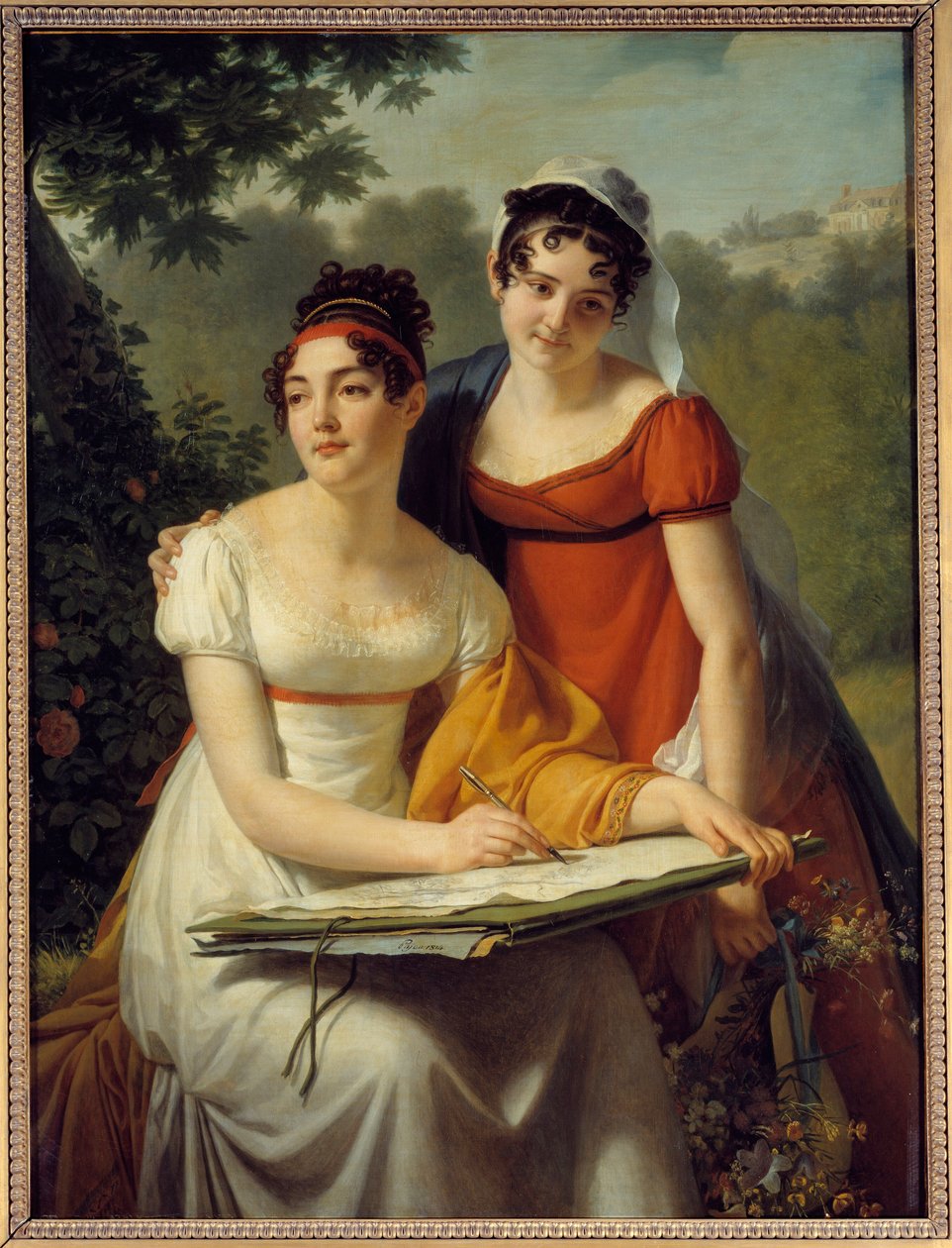 Duval hölgyek portréja. Jacques Augustin Catherine (Jacques-Augustin-Catherine) Pajou (1766-1828) festménye alkotó: Augustin Pajou